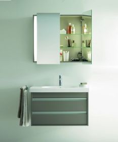 Möbelwaschtisch D-Code 850 mm mit ÜL, mit HLB, 1 HL, weiß