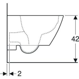 Geberit Smyle Square WWC Tiefspüler Rimfree, Ausld. 49cm, weiß