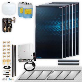 Wolf Solar Paket 13,8 m² mit 6 Flachkollektoren CFK-1, SM1-2 Regelung