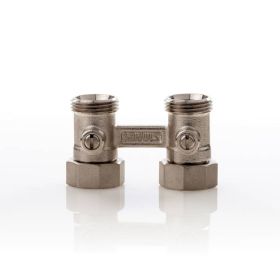 Simplex Hahnblock D2/50 Standard, Durchgangsform, für Heizkörper mit ¾ Zoll AG