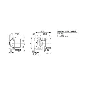 Biral Umwälzpumpe ModulA 32-8 180 RED T2 S, PN 6/10 mit Wärmedämmschale