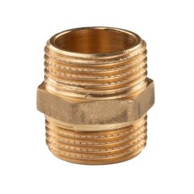 Messing Gewinde-Fitting Doppelnippel 1"AG - 1"AG (DN 25) - schwere Ausführung