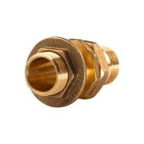 Messing Gewinde-Fitting Verschraubung gerade Anschluss für Tank 3 teilig 1"AG - 1"AG (DN 25) - schwere Ausführung