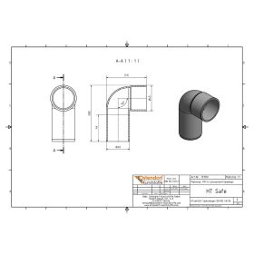 HTsafeSW Siphon Anschlussbogen an Metall und Kunststoff DN/OD 40/30