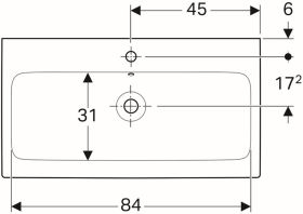 Geberit iCon Waschtisch, 90x48,5cm m. Hl., m. Ül., weiß