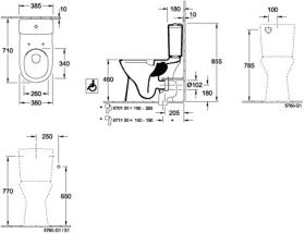 Villeroy & Boch Tiefspül-WC Vita spülrandlos f Vita 4620R0 360x710mm Oval Weiß Alpin