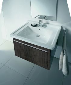 Möbelwaschtisch Starck 3 700 mm mit ÜL, mit HLB, 1 HL, weiß