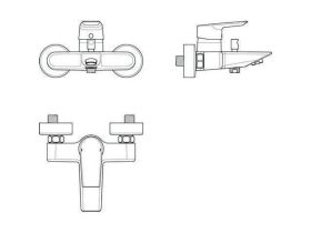 Ideal Standard Badearmatur AP Tesi, Ausl Chrom