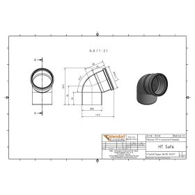 HTsafeB Bogen DN 90 67,5 Grad