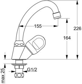 Ideal Standard Standventil Alpha, Auslad Chrom