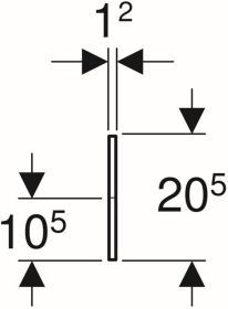 Geberit Bambini Dekorblende, Front für 4 WT-Arm., tieferes Becken re, weiß