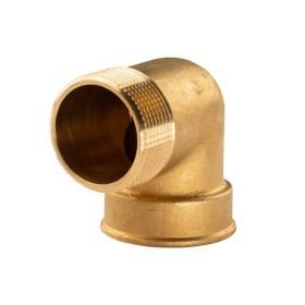 Messing Gewinde-Fitting 90° Winkel 1 1/2"IG - 1 1/2"AG (DN 40) - schwere Ausführung