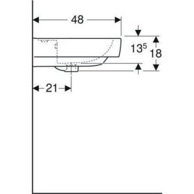 Geberit Renova Plan Waschtisch, 65x48cm m. Hl., m. Ül., weiß