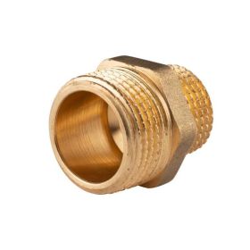 Messing Gewinde-Fitting Reduziernippel 3/4"AG (DN 20) - 1/2"AG (DN 15) - schwere Ausführung