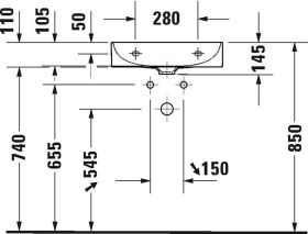 Duravit Möbel-WT DuraSquare 500mm, Weiß o.ÜL, m.HLB, 1 HL