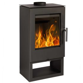 HAAS+SOHN Kaminofen GASTEIN.s  perl-schwarz mit Holzfach 7,23 kW
