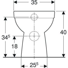 Geberit Renova Stand-WC Tiefspüler, Abg. teilgeschl. Form, Rimfree, manhatten