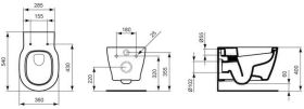 Ideal Standard Wandtiefspül-WC Connect, 360x540x340mm, Weiß