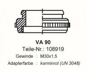 Ventilanpassung VA 90 für Stellantrieb Fußbodenheizung