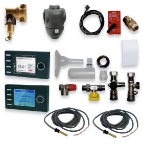 Wolf Gas-Hybridheizung 24 kW mit Gasbrennwert-Heiztherme CGB-2-24, Luft-/Wasser-Wärmepumpe CHA-07/400V, 200 L Pufferspeicher SPU-1, 300 L Warmwasserspeicher SEW-1, Bedienmodul BM-2