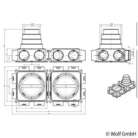 Wolf Luftverteiler Mini 12-75 Anschluss ISO Rohr DN 125-180