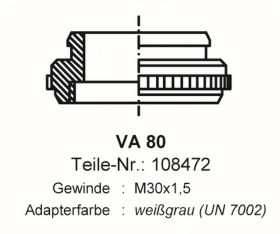 Ventilanpassung VA 80 für Stellantrieb Fußbodenheizung