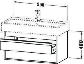 WTU wandhängend Ketho 440x950x480mm 2 SchKa, für 045410, weiß matt