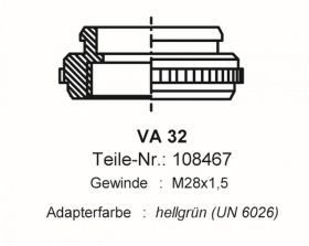 Ventilanpassung VA 32 für Stellantrieb Fußbodenheizung