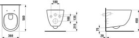 LF Wand-Tiefspül-WC Laufen Pro Comfort 360x560 Ausf. erhöht spülrandlos beige