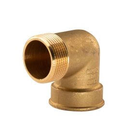 Messing Gewinde-Fitting 90° Winkel 1 1/4"IG - 1 1/4"AG (DN 32) - schwere Ausführung