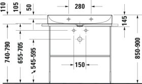 Duravit Möbelwaschtisch DuraSquare 800mm o. ÜL, mit HLB, o.HL, weiß WonderGliss