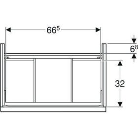 Geberit iCon Unterschrank für WT, 2 Schu 74x61,5x47,6cm, weiß matt