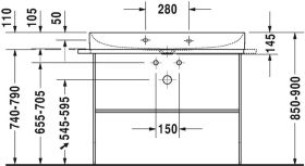 Möbel-WT DuraSquare 1000mm o. ÜL, 1 HL, weiß, WG