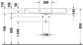 Möbel-WT DuraSquare 1000mm o. ÜL, 2 HL, geschl., weiß
