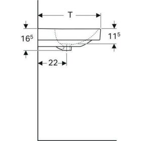 Geberit Smyle Square Waschtisch, 90x48cm m. Hl., m. Ül., weiß
