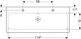 Geberit iCon Waschtisch, 120x48,5cm zwei Hl., m. Ül., weiß