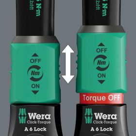 Wera Click-Torque Lock A 6 Drehmomentschlüssel mit Umschaltknarre, 2,5-25 Nm