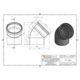 HTsafeB Bogen DN 160 45 Grad