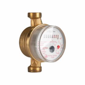JS Einstrahlzähler Wohnungs-Wasserzähler Aufputz für Warmwasser Q3 2,5 m³ - Baulänge 110 mm