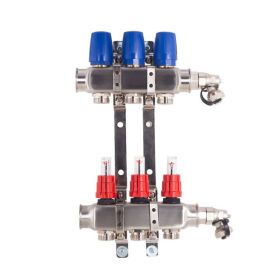 Heizkreisverteiler BASIC für Fußbodenheizung 3 Heizkreise mit Kugelhahn-Set