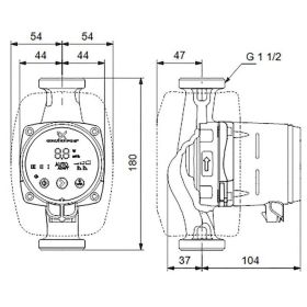 Grundfos Alpha2 Hocheffizienz-Umwälzpumpe 25-60 N 180 mm