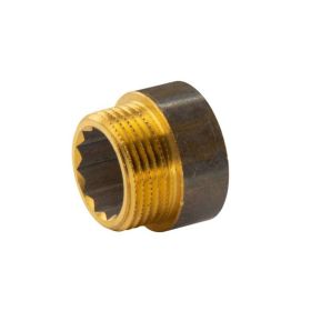 Messing Gewinde-Fitting Hahnverlängerung IG/AG 1" (DN25) L=15mm, schwere Ausführung