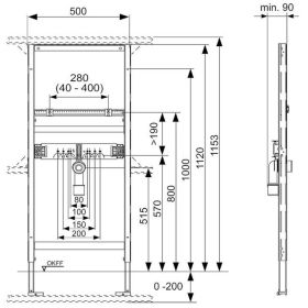 TECEprofil Waschtisch-Universalmodul, Bauhöhe 1120 mm