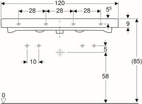 Geberit iCon Waschtisch, 120x48,5cm zwei Hl., m. Ül., weiß