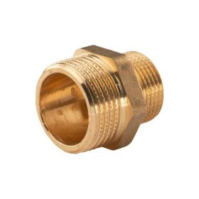Messing Gewinde-Fitting Reduziernippel 1"AG (DN 25) - 3/4"AG (DN 20) - schwere Ausführung