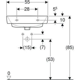 Geberit Renova Plan Waschtisch, 55x44cm m. Hl., o. Ül., weiß