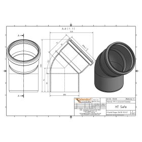 HTsafeB Bogen DN 90 45 Grad