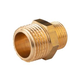 Messing Gewinde-Fitting Reduziernippel 1/2"AG (DN 15) - 3/8"AG (DN 10) - schwere Ausführung