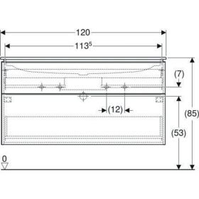 Geberit iCon Set MWT m. US, 2 Schubl. 120x63x48cm, Eiche/Griff lava