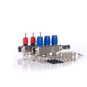 Heizkreisverteiler BASIC für Fußbodenheizung 3 Heizkreise mit Kugelhahn-Set